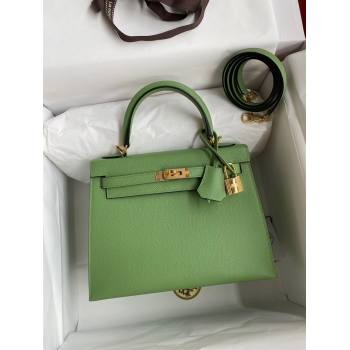 Hermes Kelly 25/28/32cm Bag in Original Epsom Leather Avocado Green/Gold 2024 (Handmand) (M-24021905)