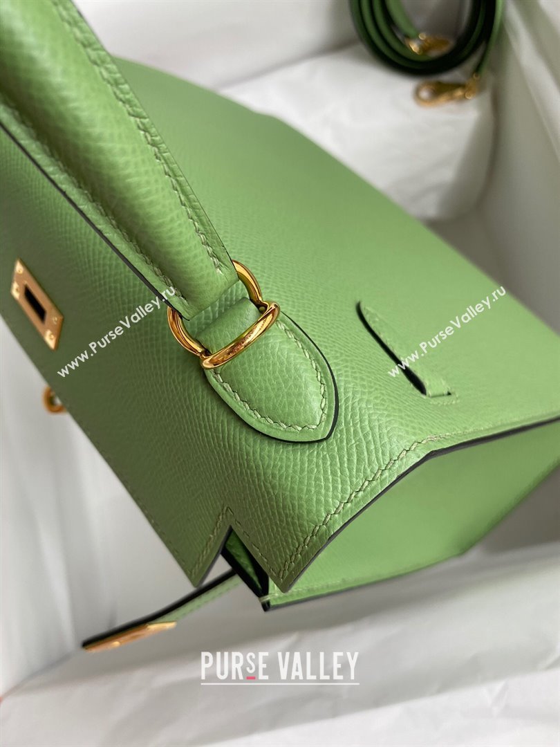 Hermes Kelly 25/28/32cm Bag in Original Epsom Leather Avocado Green/Gold 2024 (Handmand) (M-24021905)