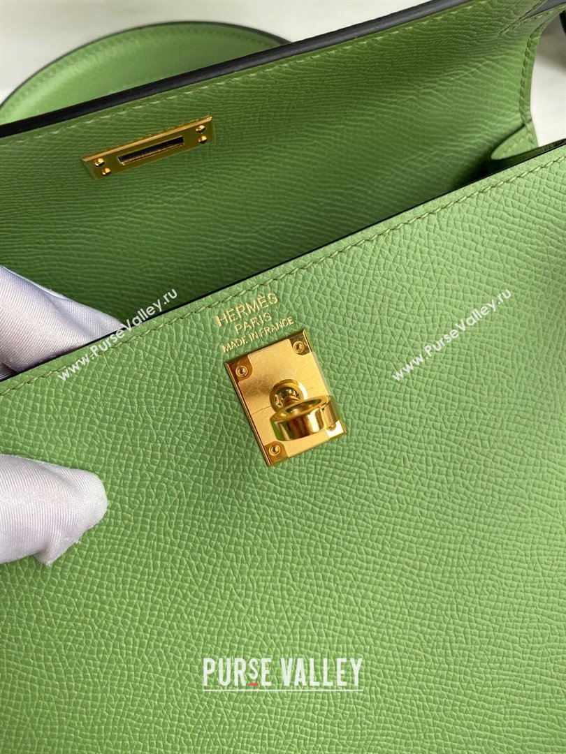 Hermes Kelly 25/28/32cm Bag in Original Epsom Leather Avocado Green/Gold 2024 (Handmand) (M-24021905)