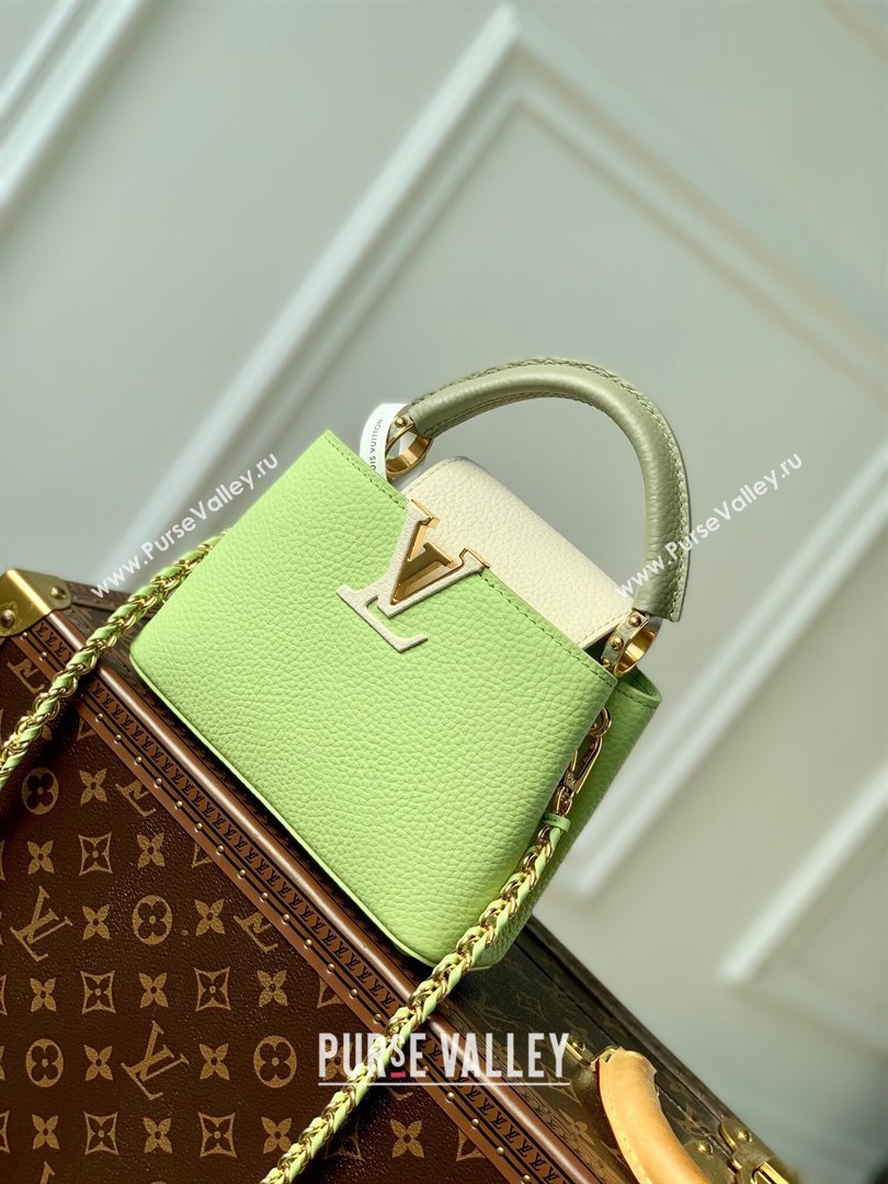 Louis Vuitton Capucines Mini Bag in Taurillon Leather M21689 Green 2024 (K-24091403)