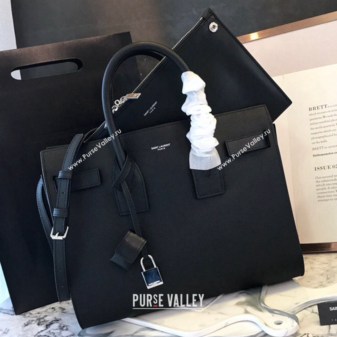 Saint Laurent Classic Small Sac De Jour Bag in Grained Calfskin Black 2021 (YID-210825058)