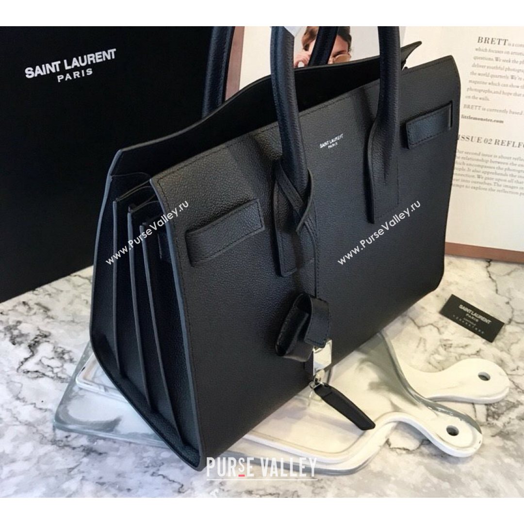 Saint Laurent Classic Small Sac De Jour Bag in Grained Calfskin Black 2021 (YID-210825058)