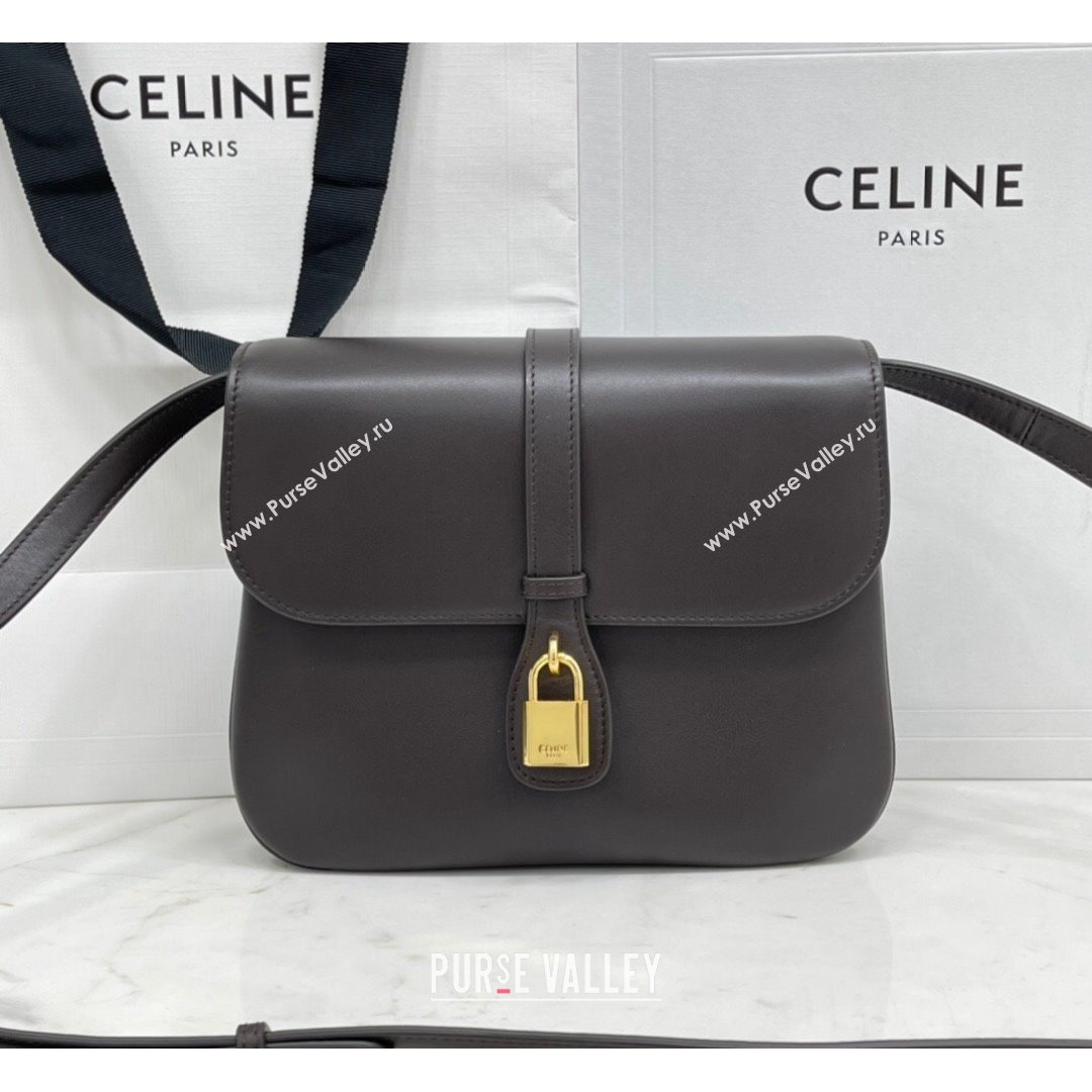 Celine Medium Tabou Shoulder Bag in Smooth Calfskin Dark Grey 2021 196583 (BL-21090406)