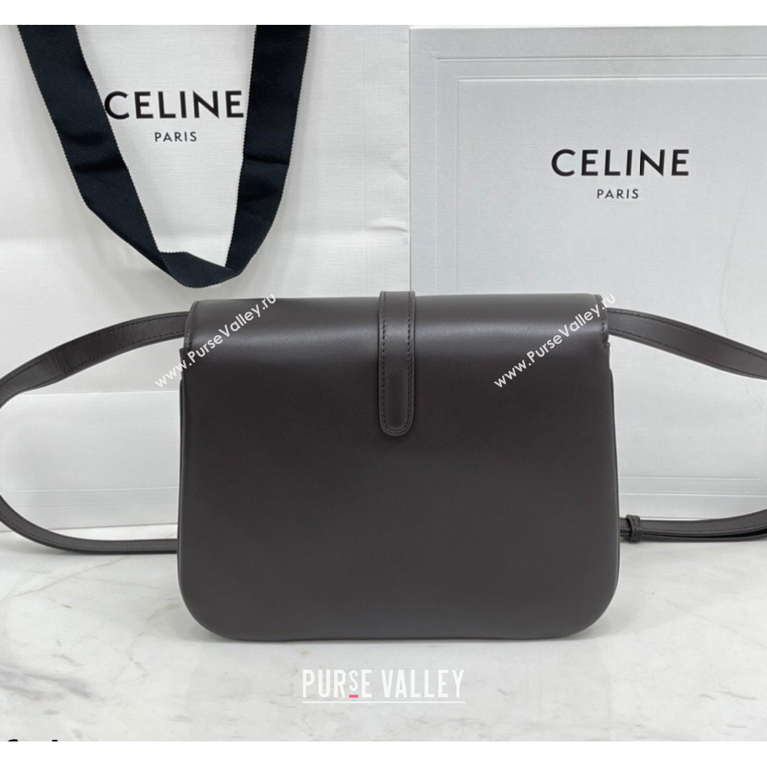 Celine Medium Tabou Shoulder Bag in Smooth Calfskin Dark Grey 2021 196583 (BL-21090406)