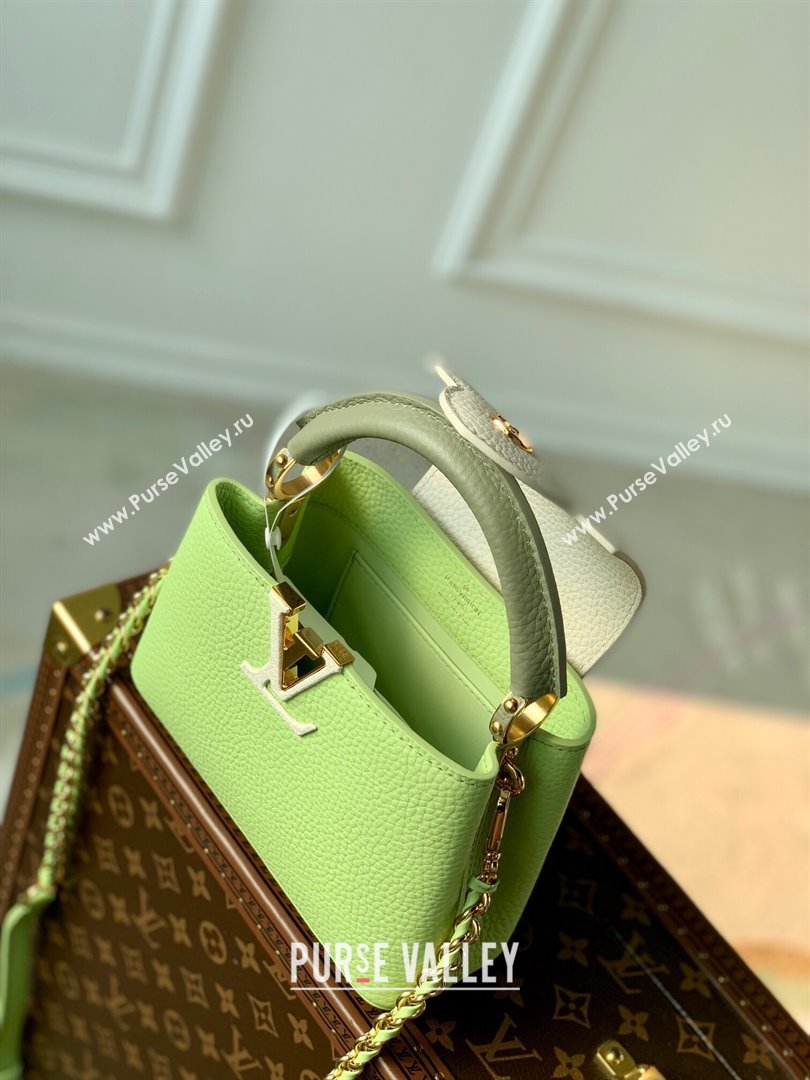 Louis Vuitton Capucines Mini Bag in Taurillon Leather M21689 Green 2024 (K-24091403)