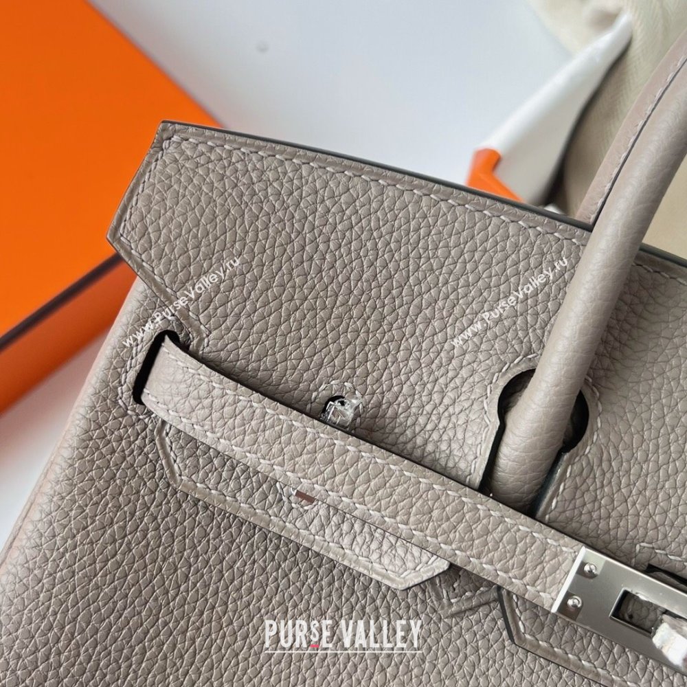 Hermes Birkin 25cm Bag in Original Togo Leather Asphalt Grey/Silver 2023 (Pure Handmade) (Y-23110813)