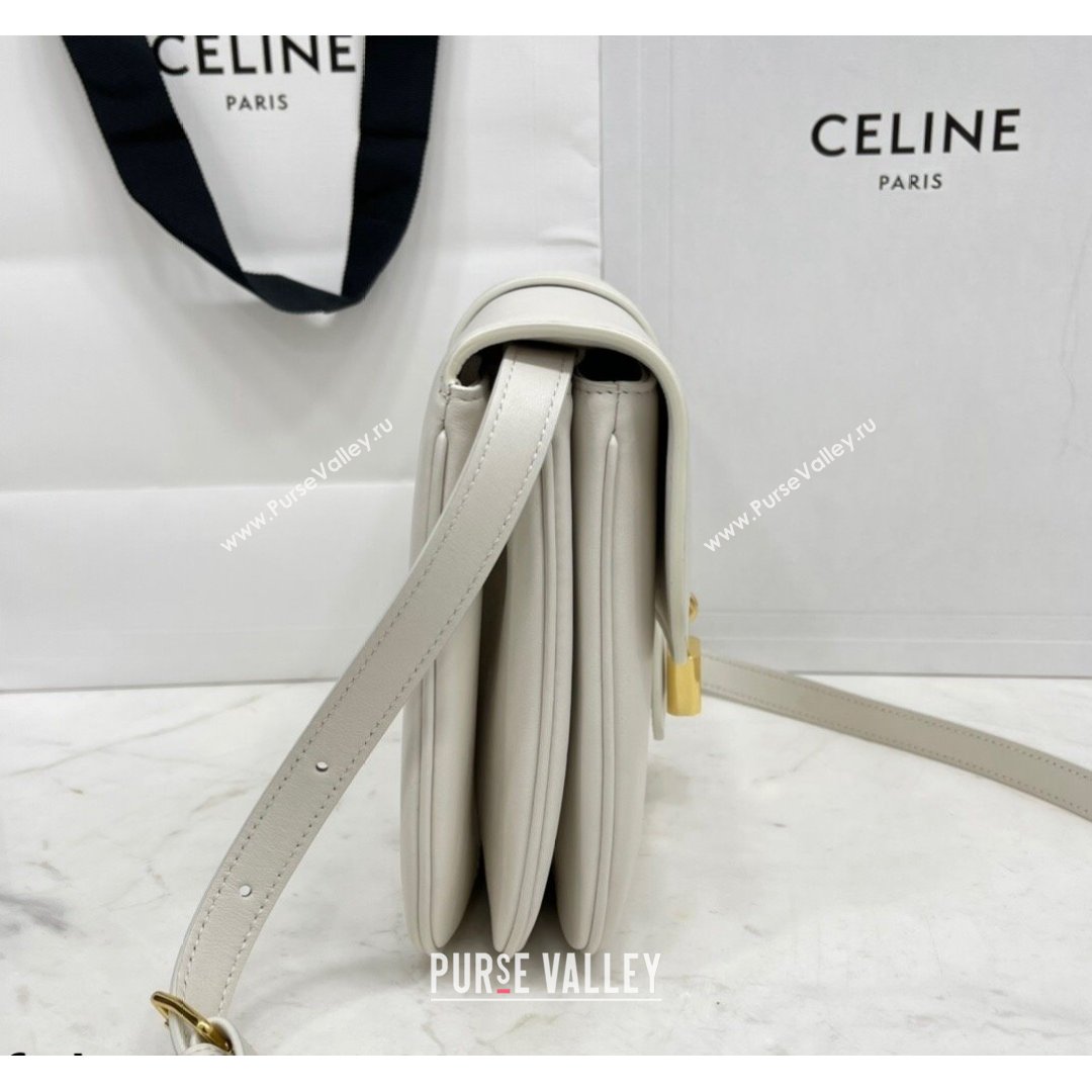 Celine Medium Tabou Shoulder Bag in Smooth Calfskin White 2021 196583 (BL-21090407)