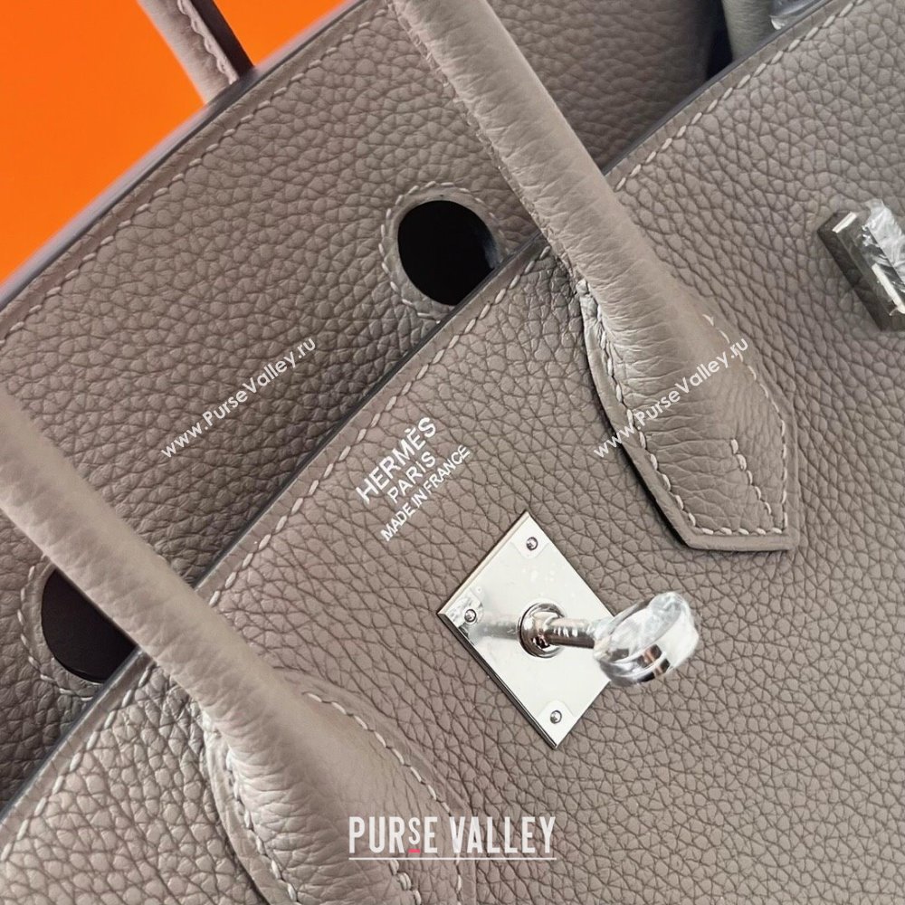 Hermes Birkin 25cm Bag in Original Togo Leather Asphalt Grey/Silver 2023 (Pure Handmade) (Y-23110813)