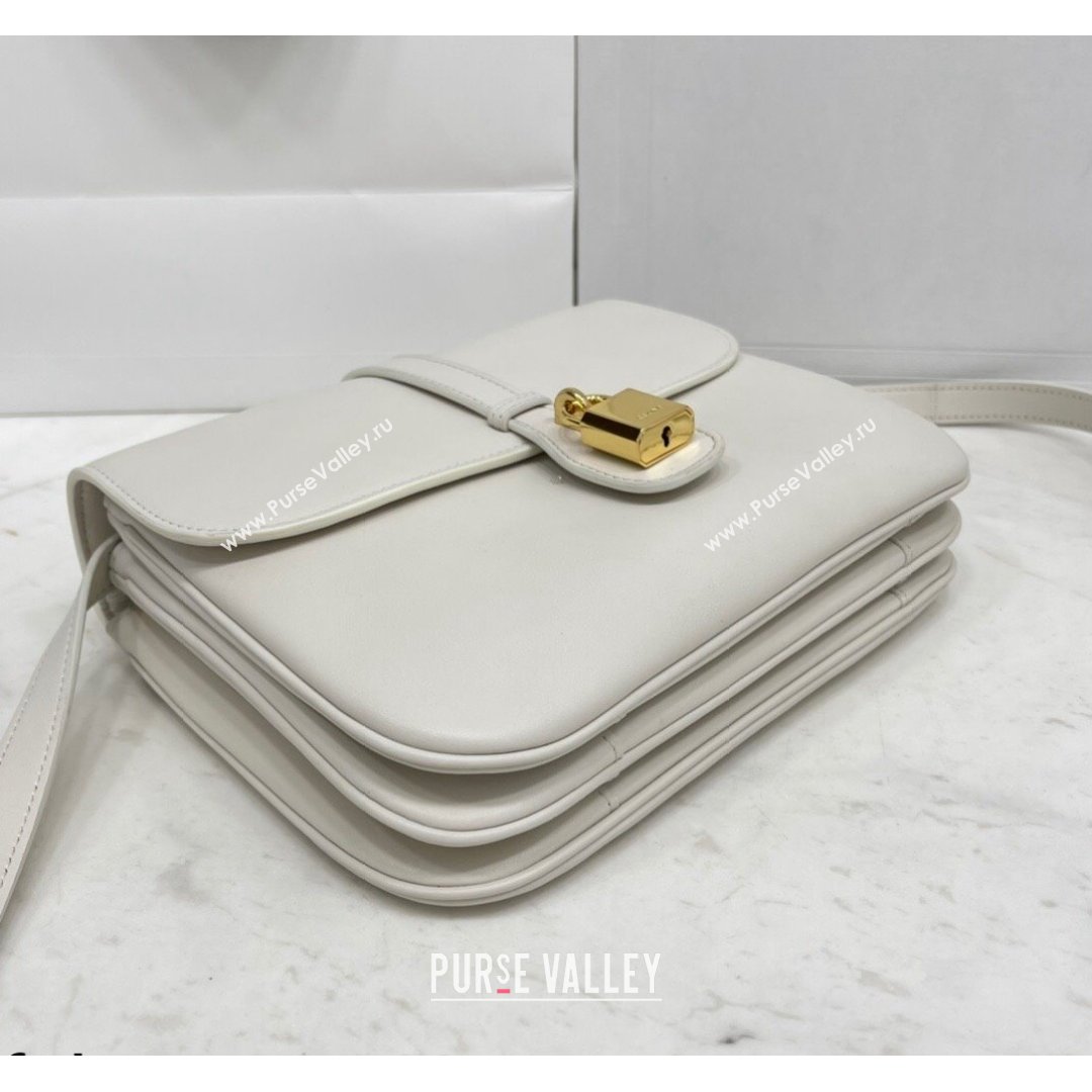 Celine Medium Tabou Shoulder Bag in Smooth Calfskin White 2021 196583 (BL-21090407)