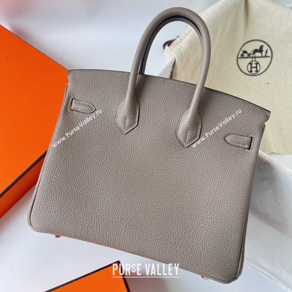 Hermes Birkin 25cm Bag in Original Togo Leather Asphalt Grey/Silver 2023 (Pure Handmade) (Y-23110813)