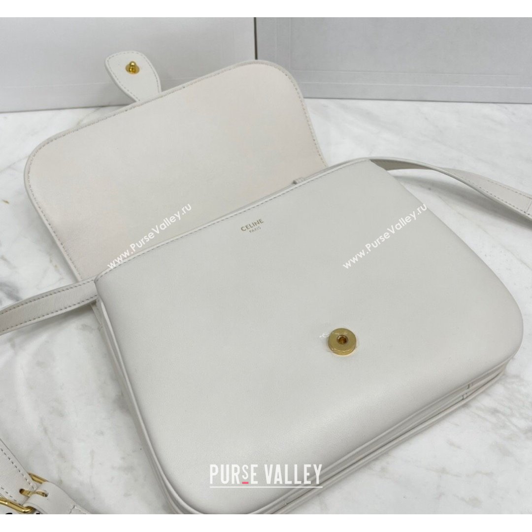 Celine Medium Tabou Shoulder Bag in Smooth Calfskin White 2021 196583 (BL-21090407)