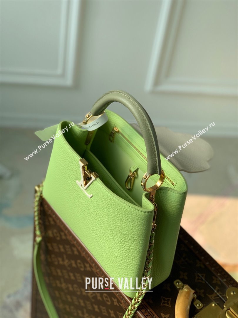 Louis Vuitton Capucines BB Bag in Taurillon Leather M21689 Green 2024 (K-24091404)