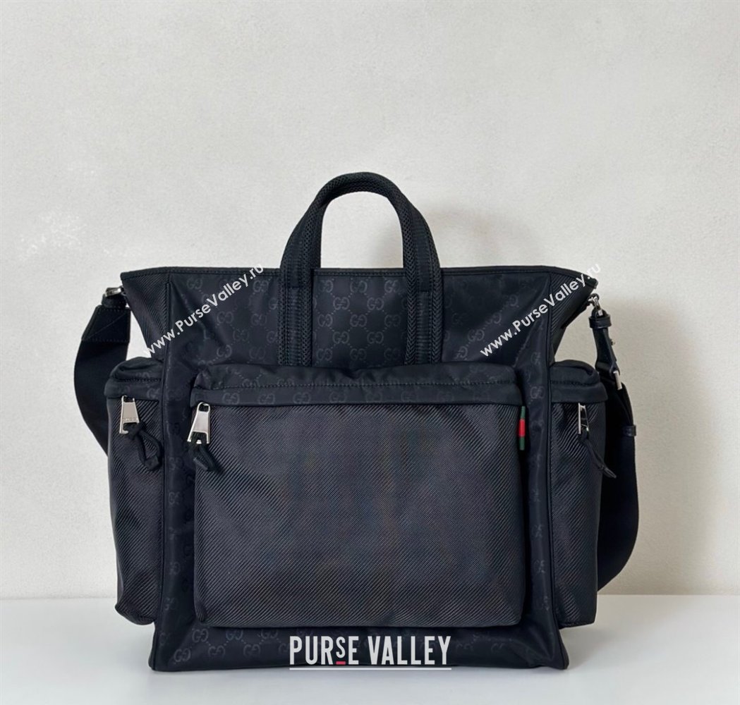 Gucci Mens Nexus GG Nylon large tote bag Black 2025 ‎818962 (DLH-250808005)
