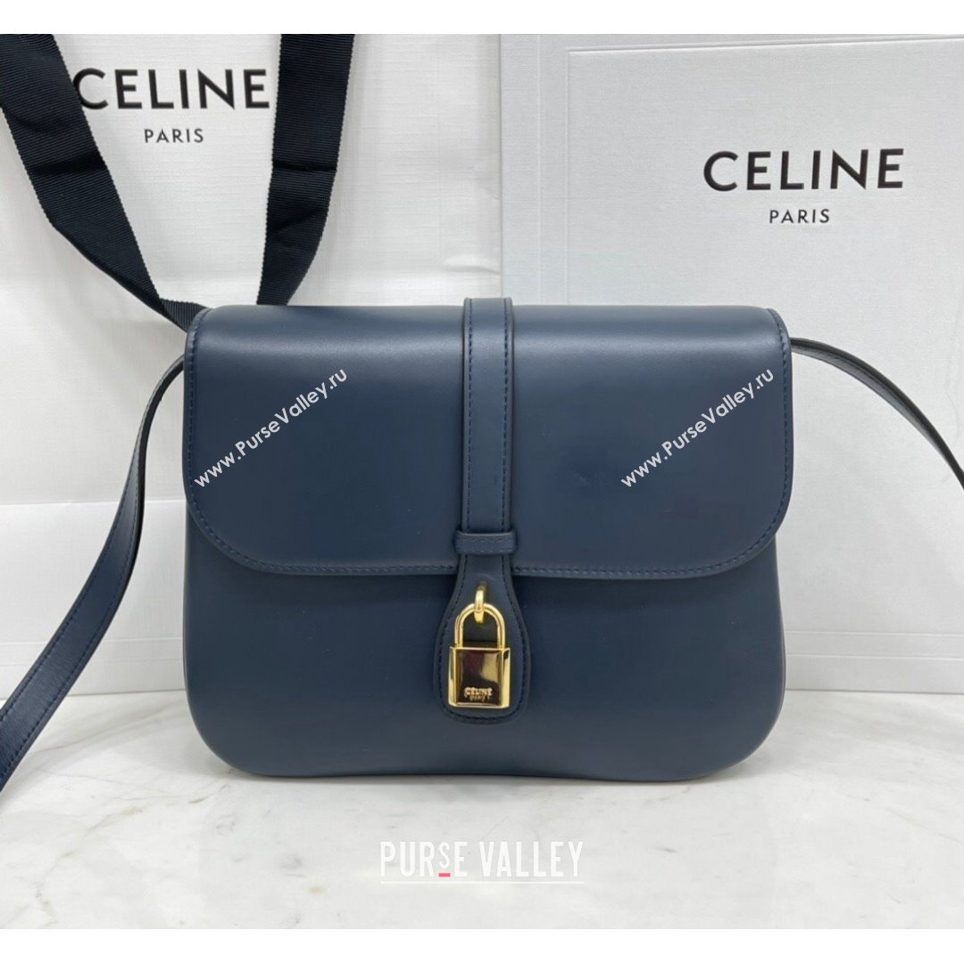 Celine Medium Tabou Shoulder Bag in Smooth Calfskin Navy Blue 2021 196583 (BL-21090408)