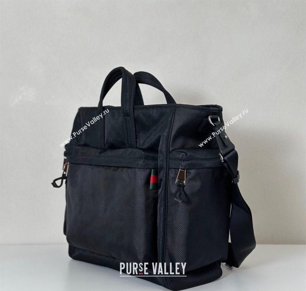 Gucci Mens Nexus GG Nylon large tote bag Black 2025 ‎818962 (DLH-250808005)