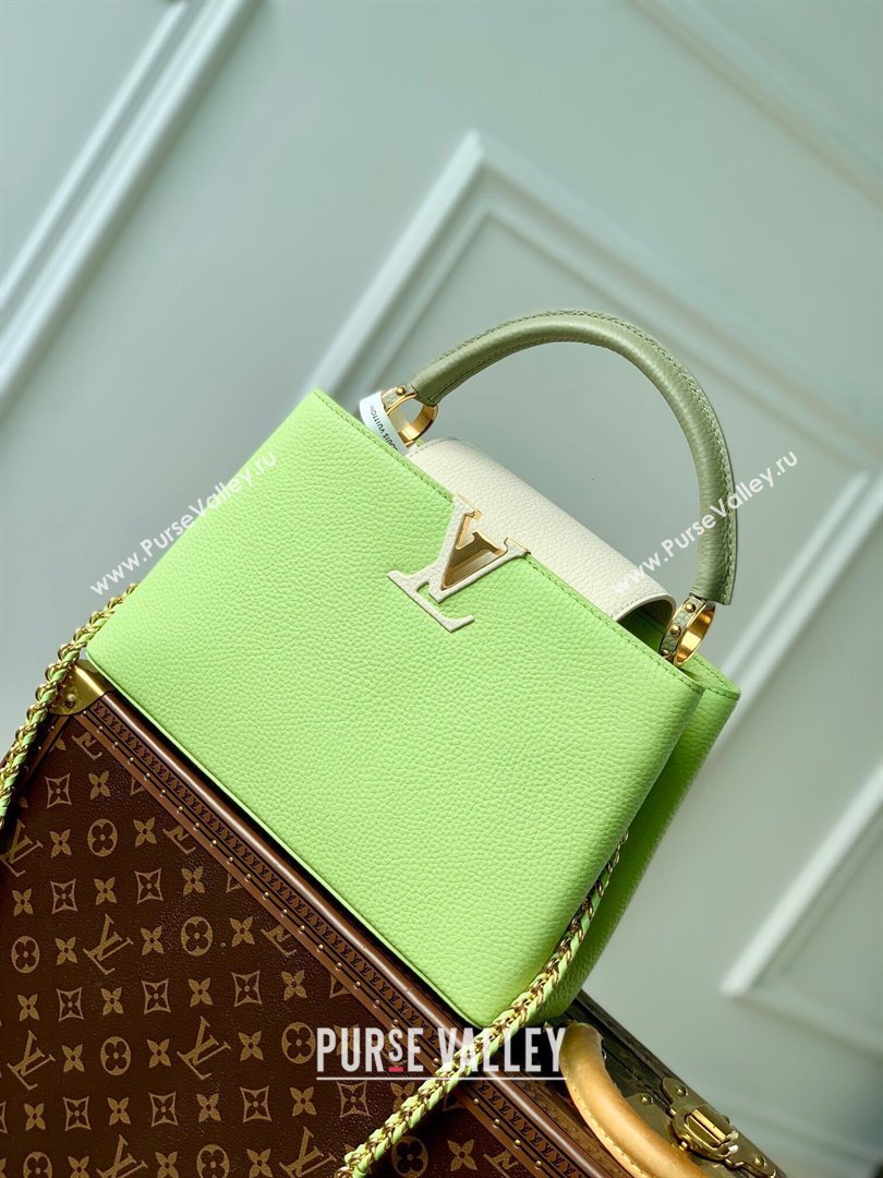 Louis Vuitton Capucines MM Bag in Taurillon Leather M21689 Green 2024 (K-24091405)