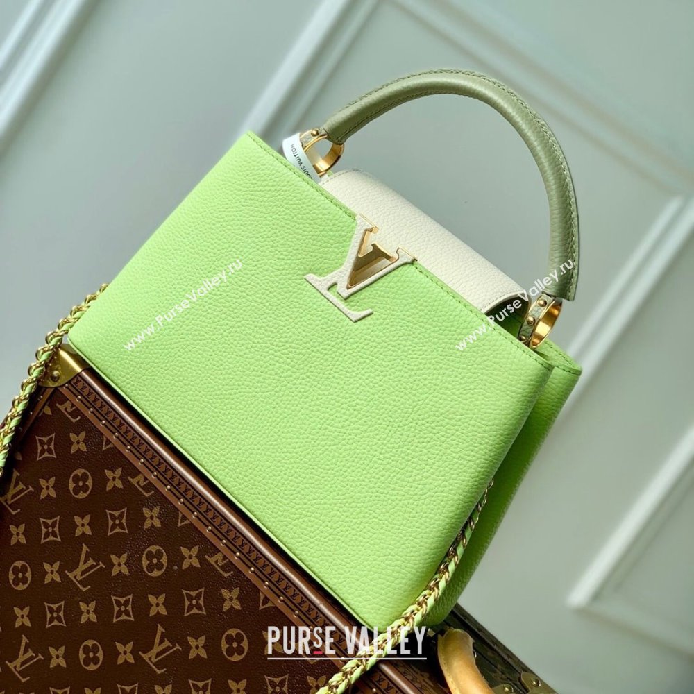 Louis Vuitton Capucines MM Bag in Taurillon Leather M21689 Green 2024 (K-24091405)