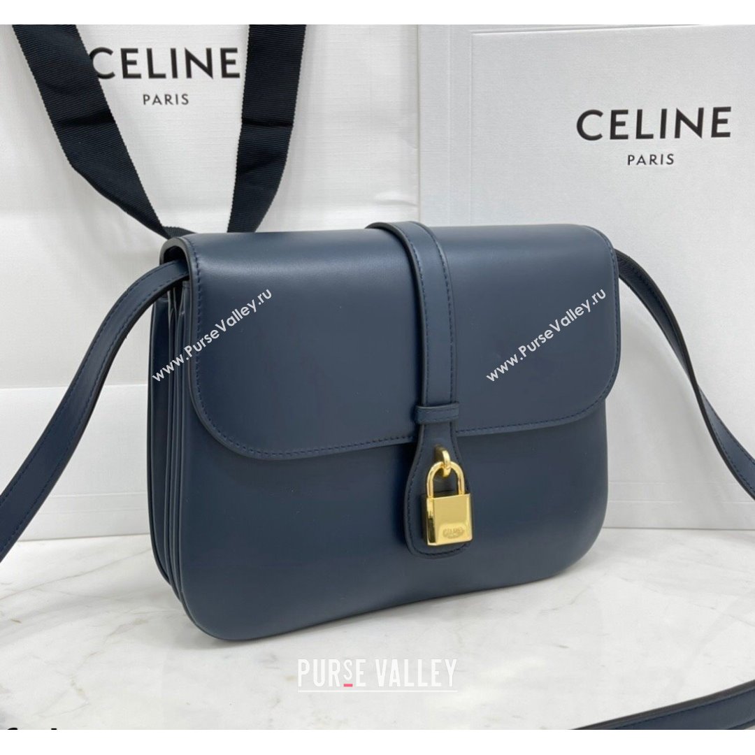 Celine Medium Tabou Shoulder Bag in Smooth Calfskin Navy Blue 2021 196583 (BL-21090408)