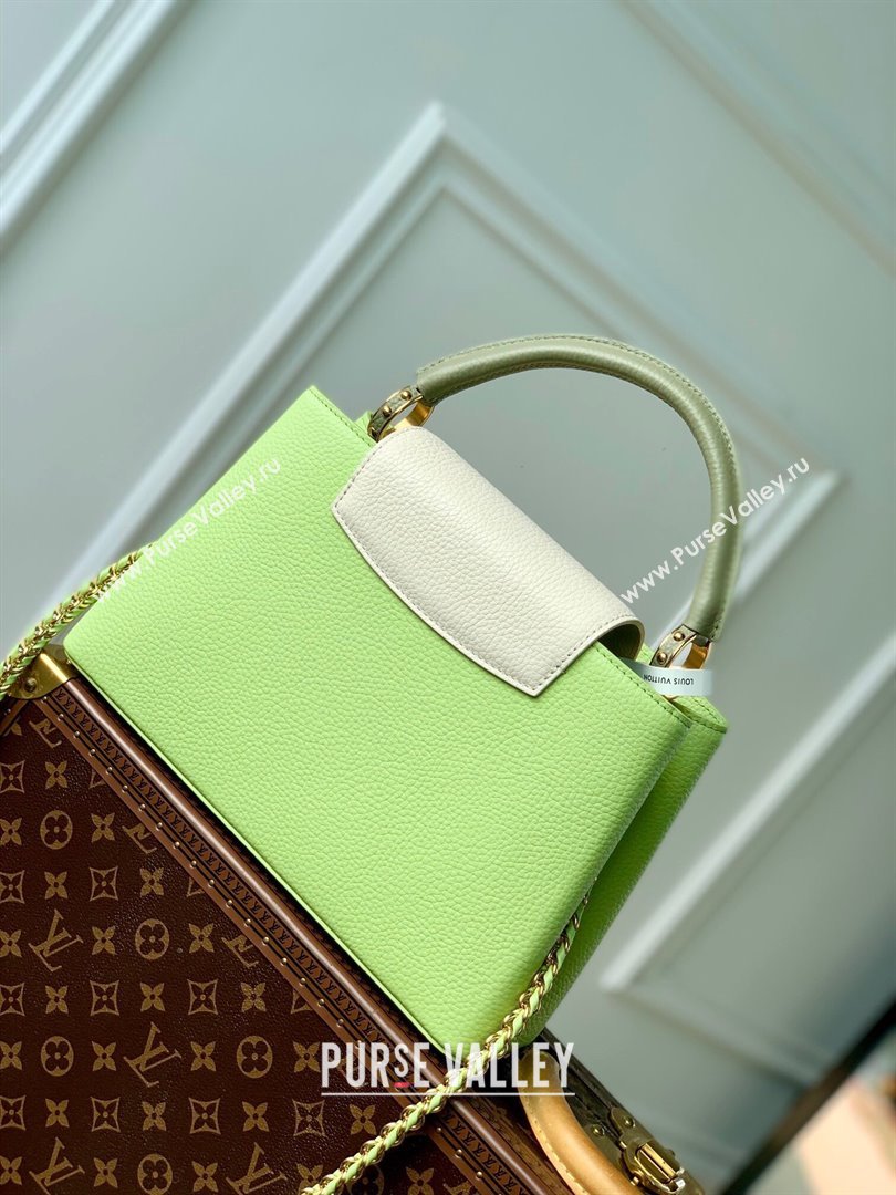 Louis Vuitton Capucines MM Bag in Taurillon Leather M21689 Green 2024 (K-24091405)