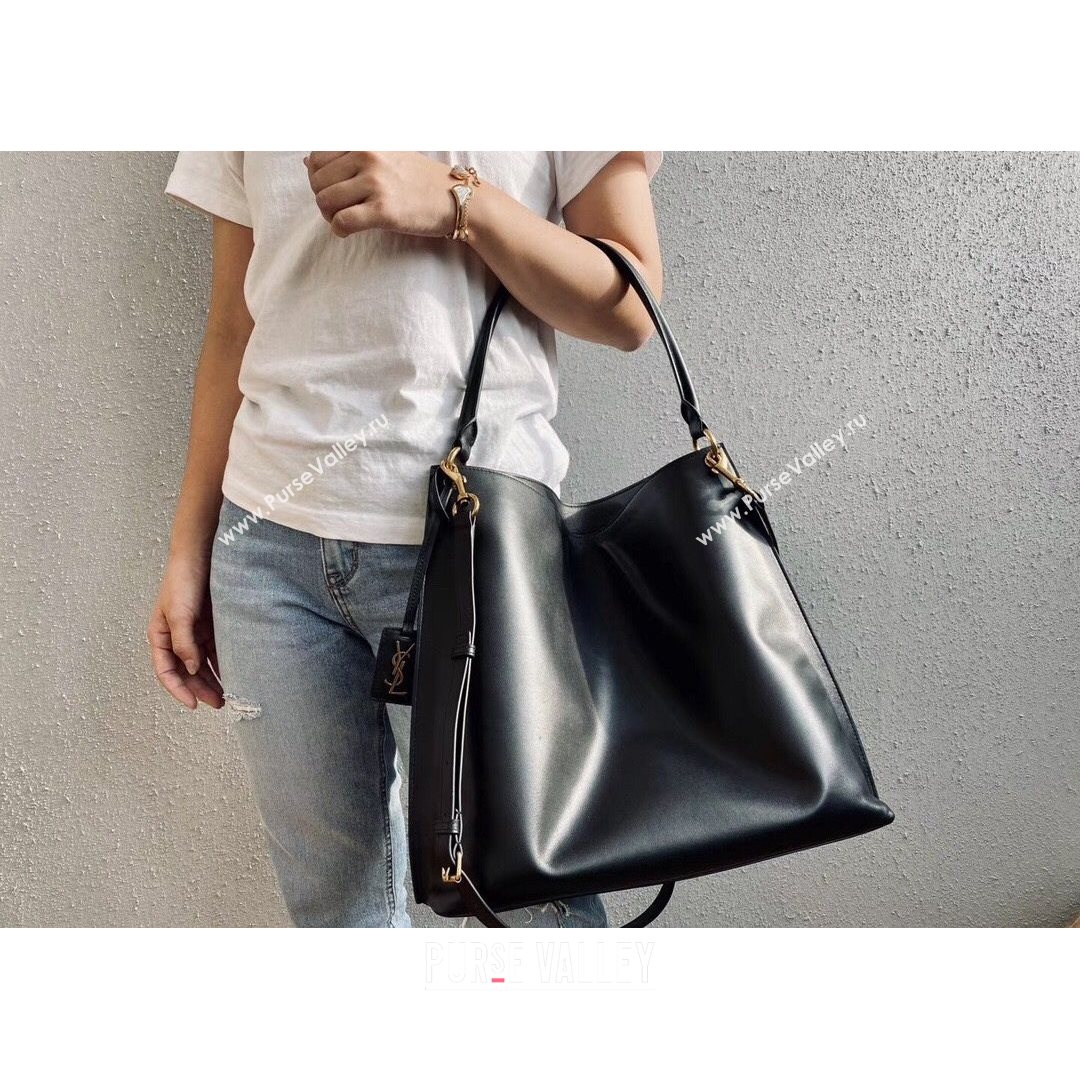 Saint Laurent Tag Hobo Bag in Smooth Calfslin 635266 Black 2021 (YD-210820059)