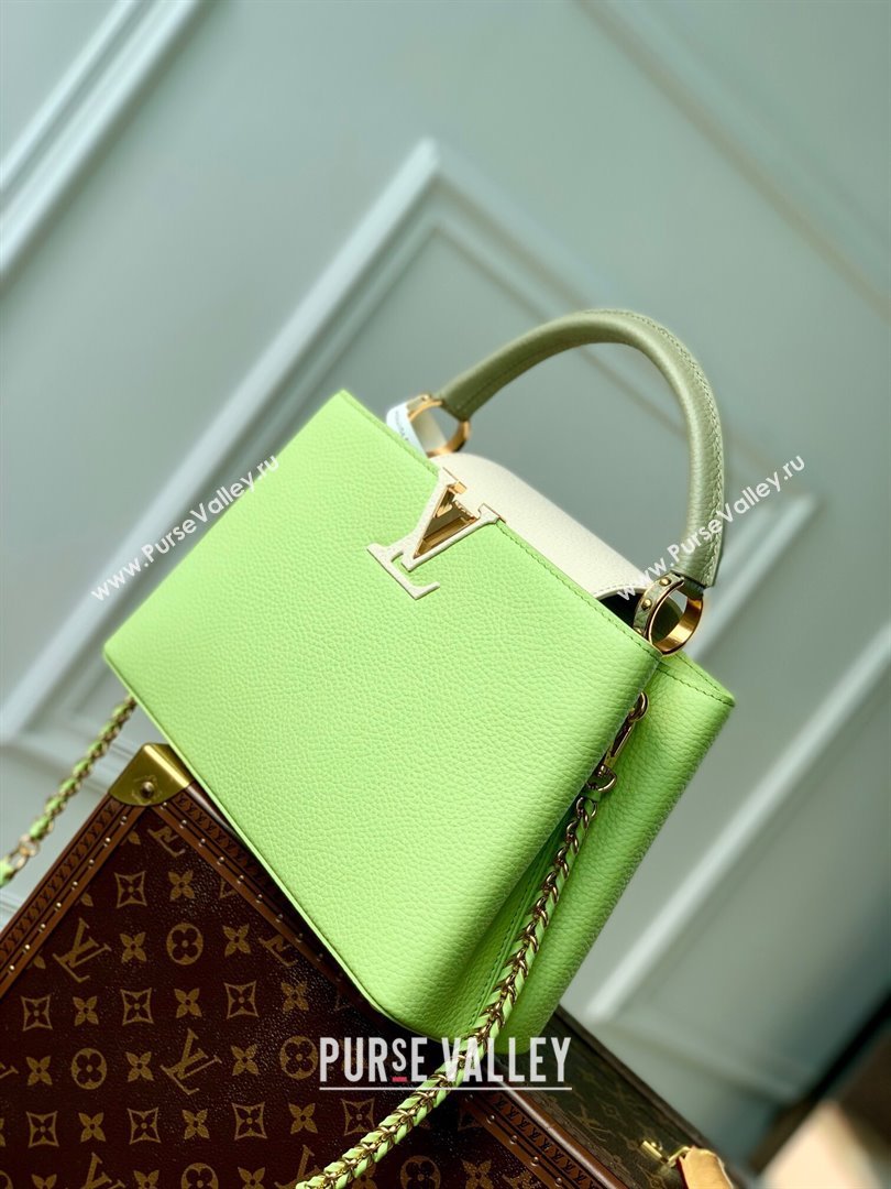 Louis Vuitton Capucines MM Bag in Taurillon Leather M21689 Green 2024 (K-24091405)