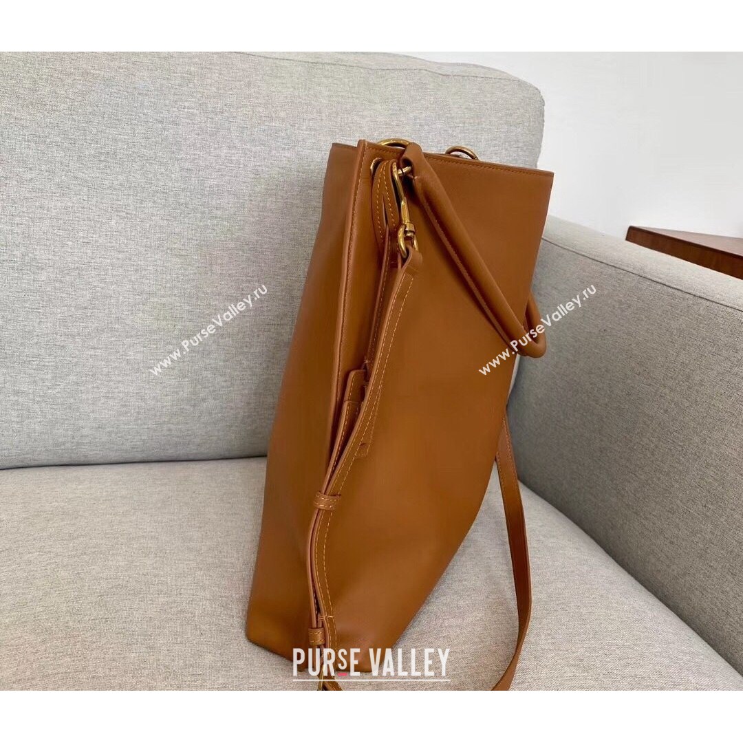 Saint Laurent Tag Hobo Bag in Smooth Calfslin 635266 Brown 2021 (YID-210820060)