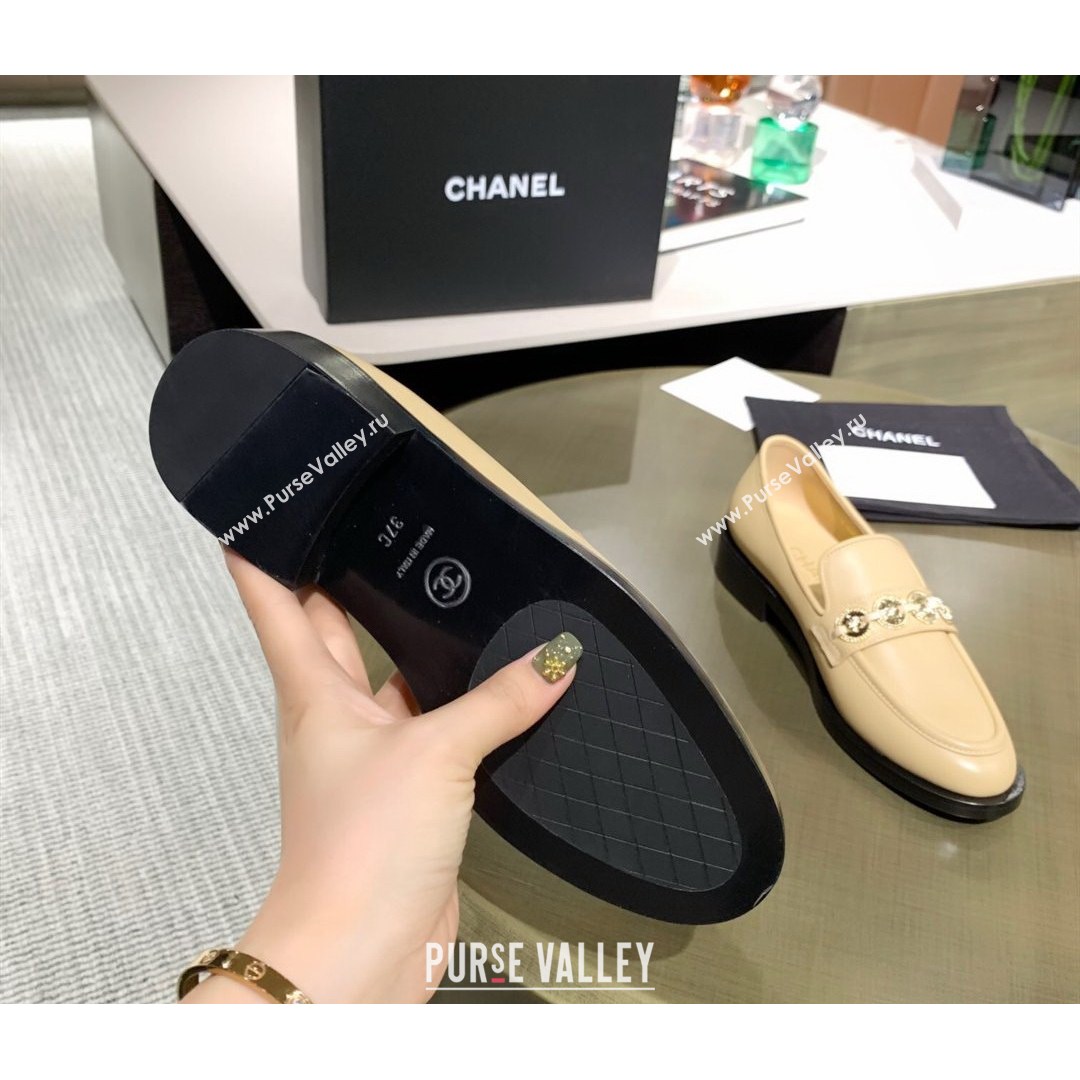 Chanel Calfskin Loafers with Coin Charm G37932 Apricot 2021 (MD-21080934)