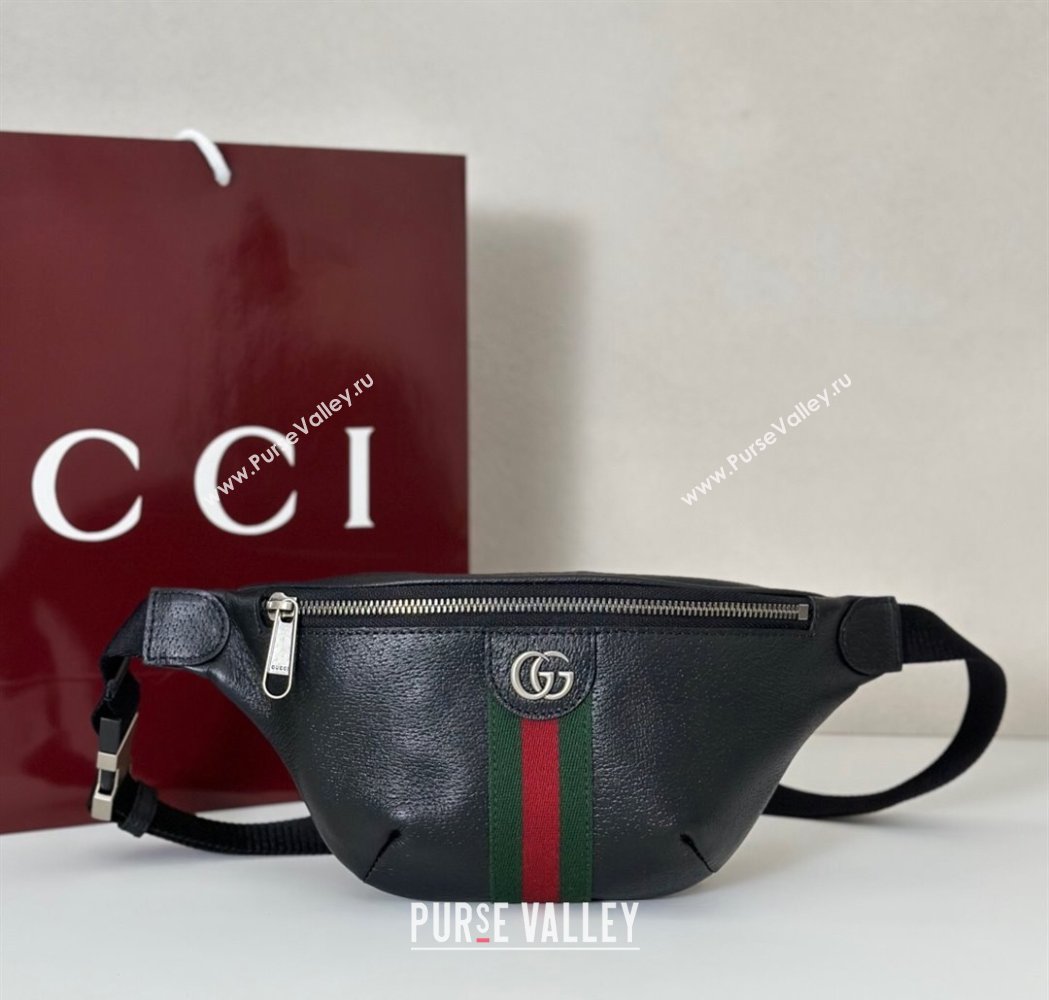 Gucci Ophidia Black Leather Small Belt Bag 2025 839106 (DLH-250808007)