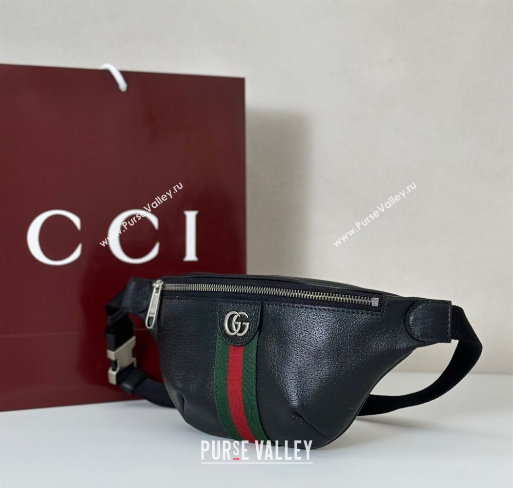 Gucci Ophidia Black Leather Small Belt Bag 2025 839106 (DLH-250808007)