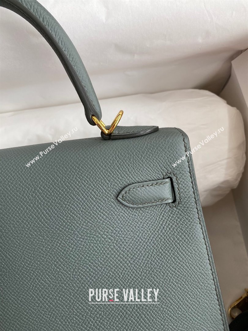 Hermes Kelly 25/28/32cm Bag in Original Epsom Leather Almond Green/Gold 2024 (Handmand) (M-24021909)