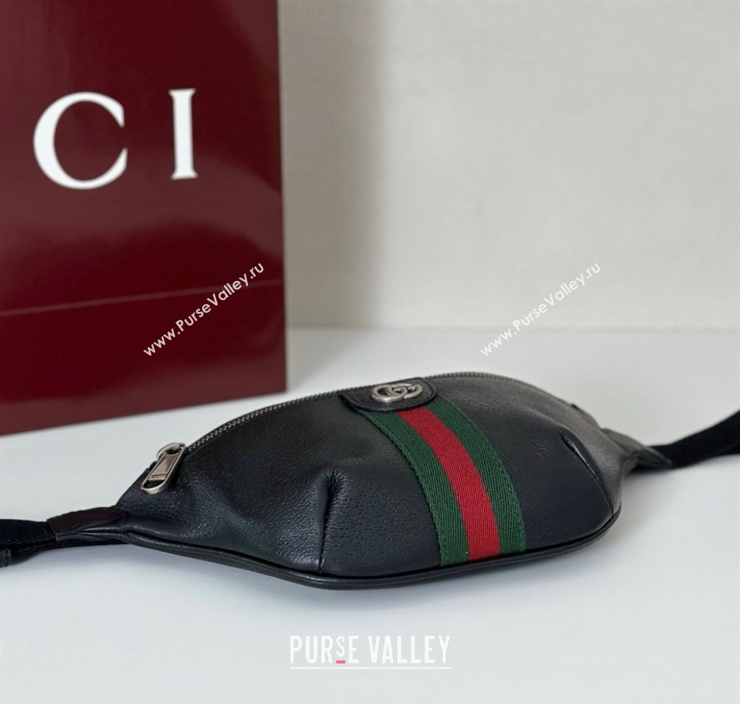 Gucci Ophidia Black Leather Small Belt Bag 2025 839106 (DLH-250808007)
