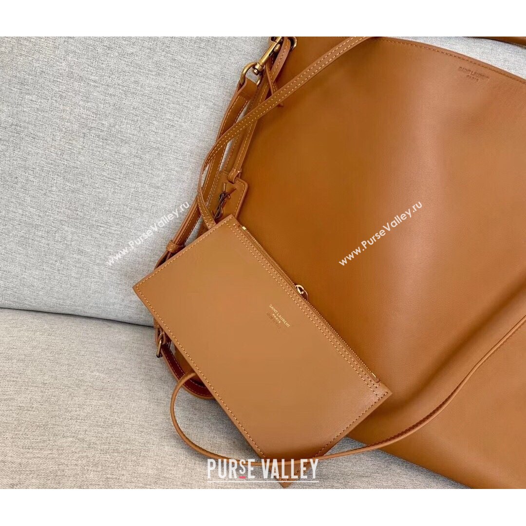 Saint Laurent Tag Hobo Bag in Smooth Calfslin 635266 Brown 2021 (YID-210820060)