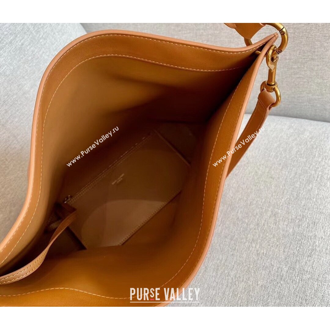 Saint Laurent Tag Hobo Bag in Smooth Calfslin 635266 Brown 2021 (YID-210820060)