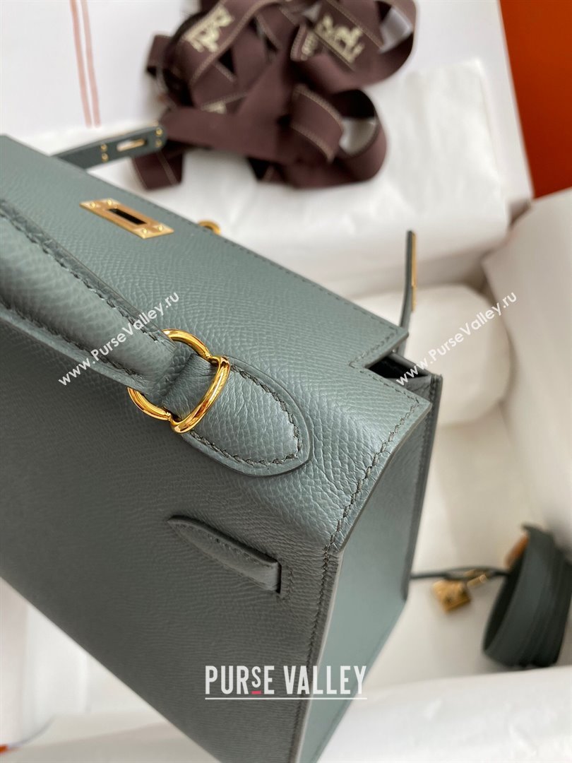 Hermes Kelly 25/28/32cm Bag in Original Epsom Leather Almond Green/Gold 2024 (Handmand) (M-24021909)