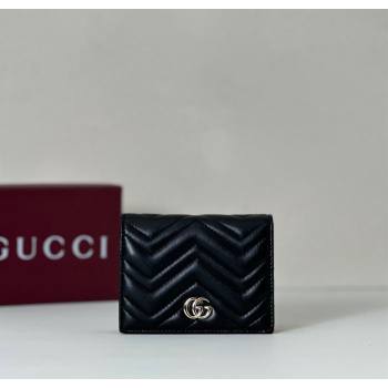 Gucci GG Marmont Leather small wallet Black 2025 466492 (DLH-250808008)