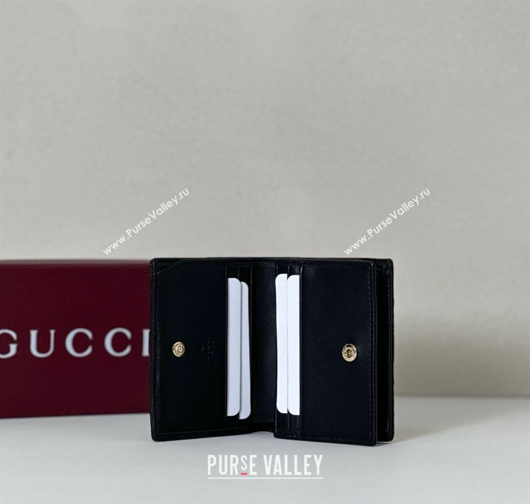 Gucci GG Marmont Leather small wallet Black 2025 466492 (DLH-250808008)