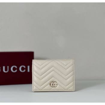 Gucci GG Marmont Leather small wallet White 2025 466492 (DLH-250808009)