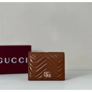 Gucci GG Marmont Leather small wallet Brown 2025 466492 (DLH-250808011)