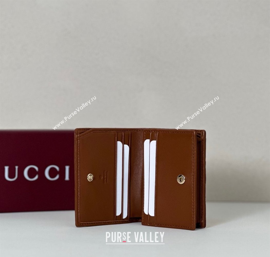 Gucci GG Marmont Leather small wallet Brown 2025 466492 (DLH-250808011)