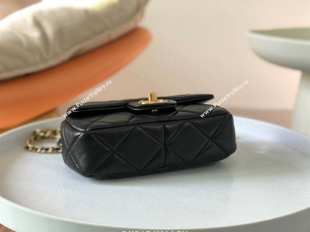 Chanel Lambskin Mini Flap Bag with Pearl Chain AS4868 Black 2024 (SM-24072319)