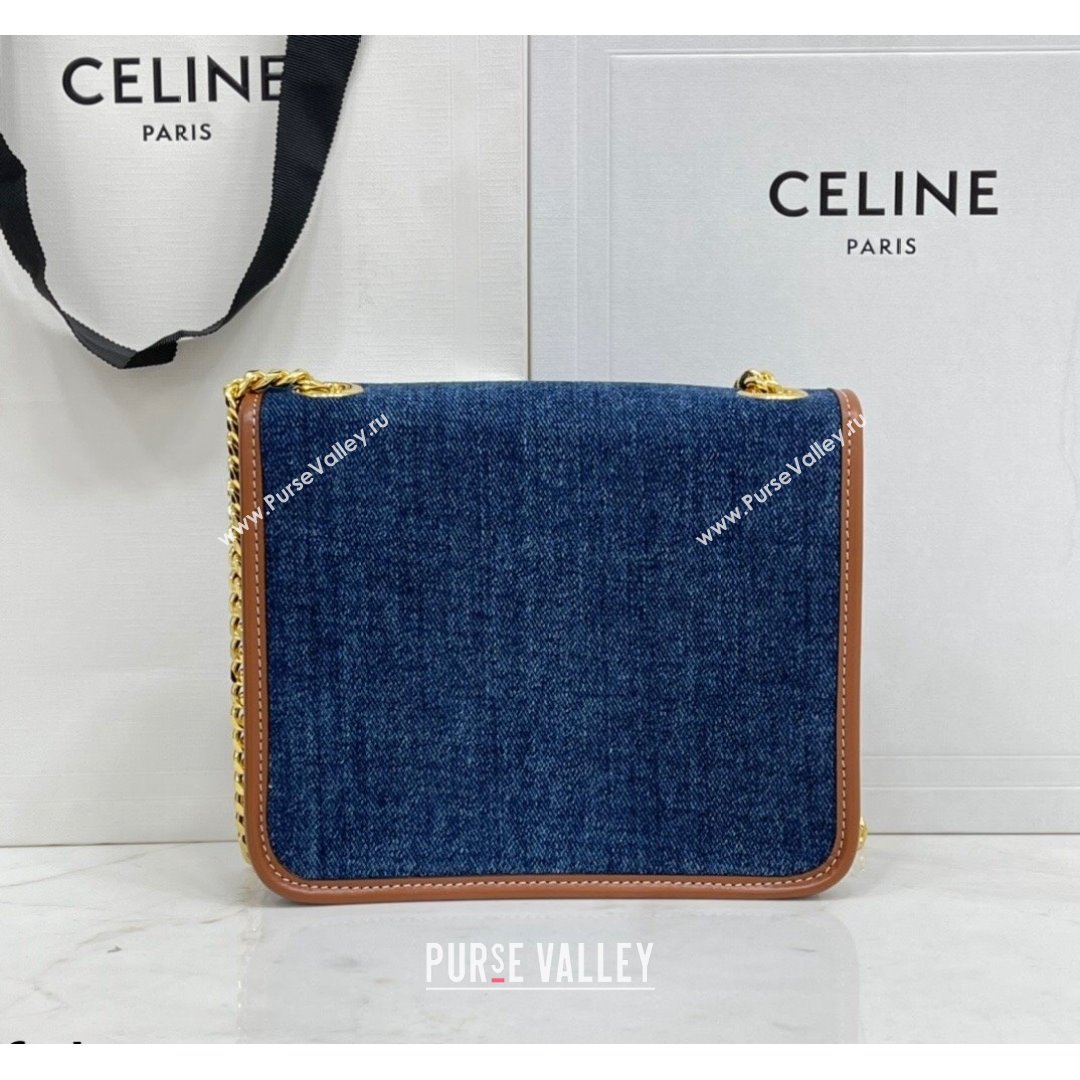 Celine Lutch Sulky Chain Mini Bag in Denim and Calfskin Blue 2021 (BL-21090411)