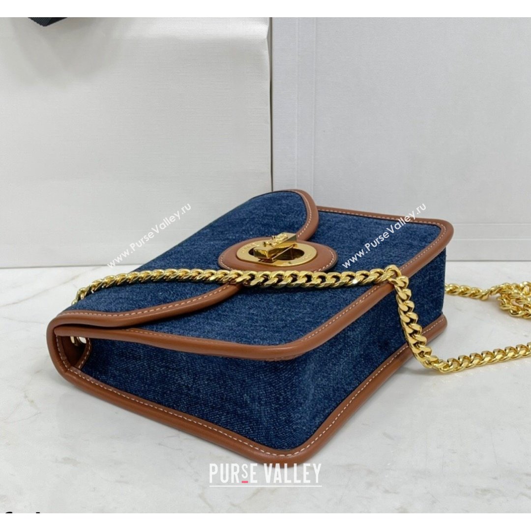 Celine Lutch Sulky Chain Mini Bag in Denim and Calfskin Blue 2021 (BL-21090411)