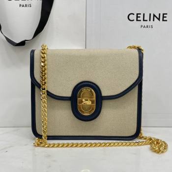 Celine Lutch Sulky Chain Mini Bag in Textile and Calfskin Beige 2021 (BL-21090410)