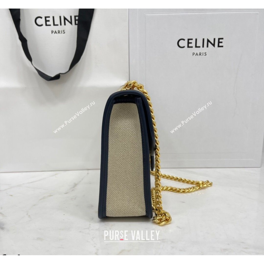 Celine Lutch Sulky Chain Mini Bag in Textile and Calfskin Beige 2021 (BL-21090410)