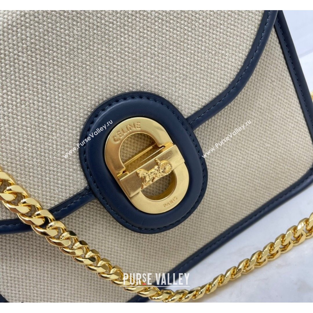 Celine Lutch Sulky Chain Mini Bag in Textile and Calfskin Beige 2021 (BL-21090410)