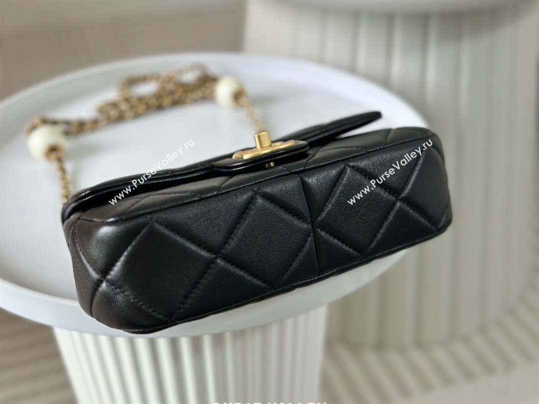 Chanel Lambskin Small Flap Bag with Pearl Chain AS4861 Black 2024 (SM-24072323)