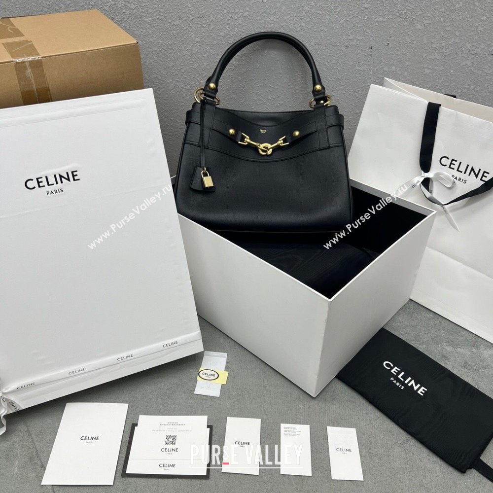 Celine Medium ANNABEL Bag in Supply Calfskin 113343 Black 2024(Top) (SWW-24060605)