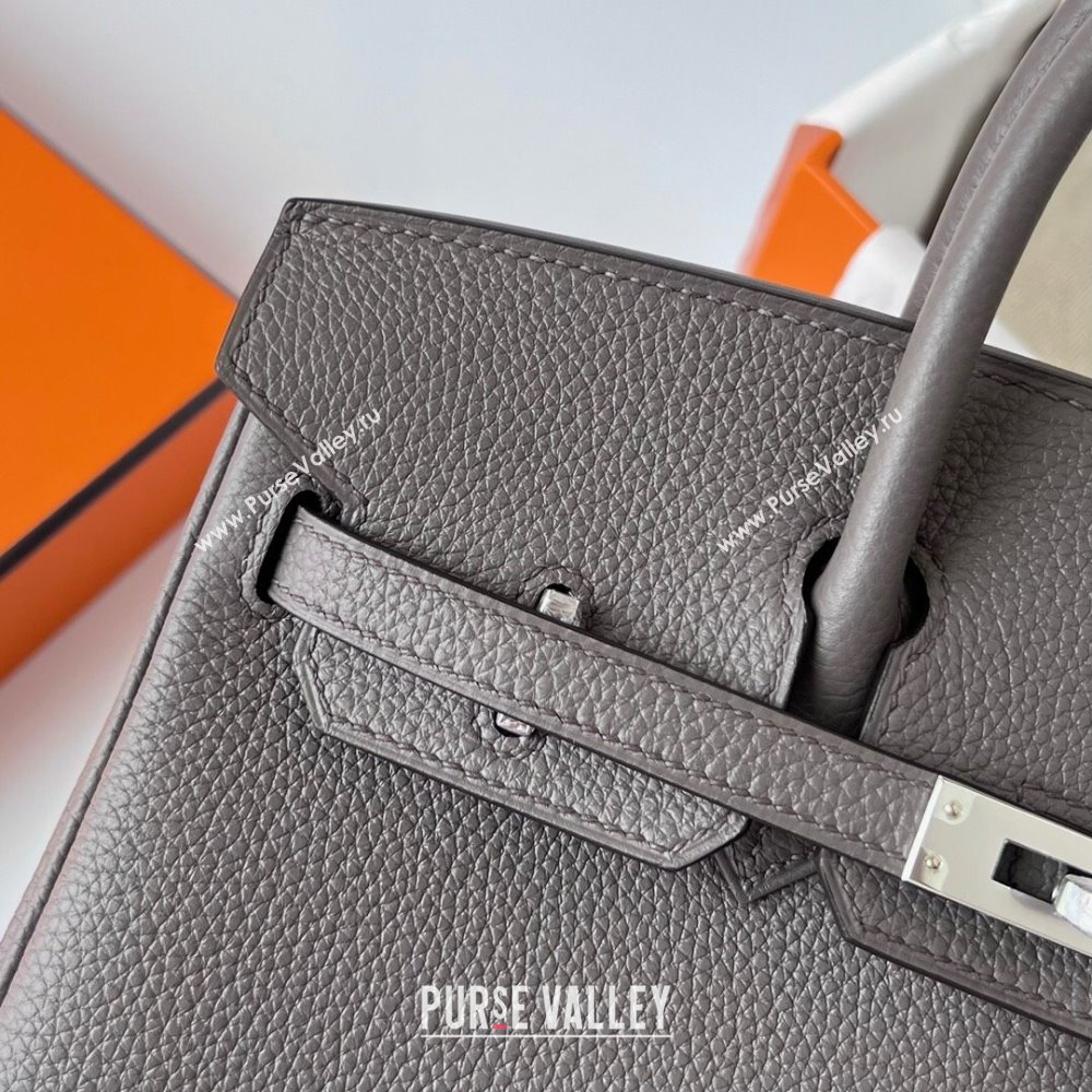 Hermes Birkin 25cm Bag in Original Togo Leather Tinware Grey/Silver 2023 (Pure Handmade) (Y-23110812)