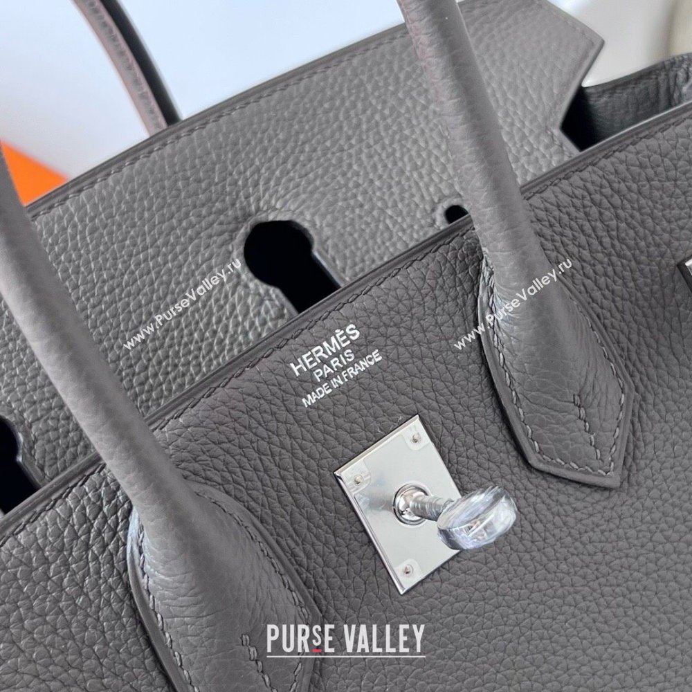 Hermes Birkin 25cm Bag in Original Togo Leather Tinware Grey/Silver 2023 (Pure Handmade) (Y-23110812)