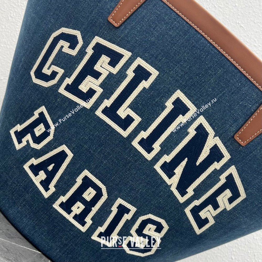 Celine Large Couffin Shopping Bag in Blue Denim 196262 2024(Top) (SWW-24060606)